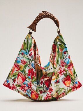 Farm Rio Satin Scarf Mini Bag in cocktail print NWT